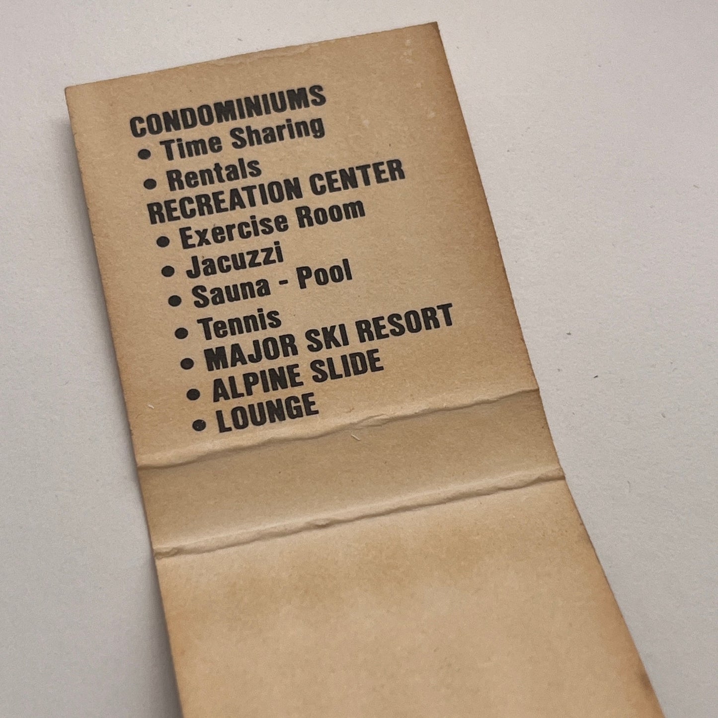 Jiminy Peak Country Village Hancock MA Vintage Matchbook Cover TB8-MB-6