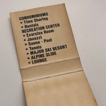 Jiminy Peak Country Village Hancock MA Vintage Matchbook Cover TB8-MB-6