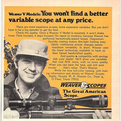 Weaver Scopes - The Great American Scope El Paso TX 1977 Ad AF6-5