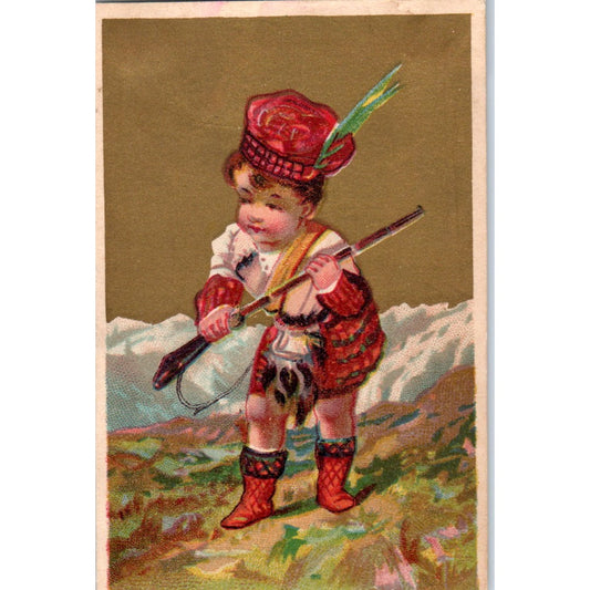 J.H. Locklin Watches Lowville NY Boy Hunting c1880 Victorian Trade Card AF1-AP8