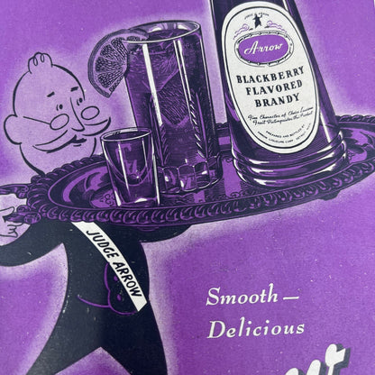 Arrow Blackberry Brandy Detroit MI 4.5x12 Vintage Magazine Advertisement FL6-6