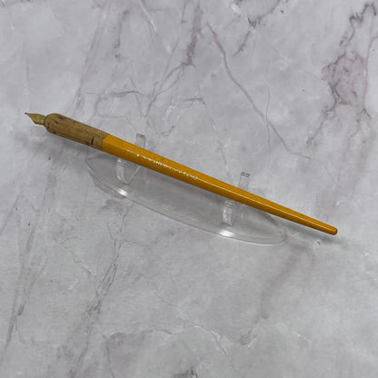 E. Faber 77 Echo Yellow USA Wood Vintage Fountain Dip Pen w/ Nib TC5-DP-7