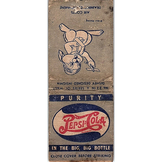 Pepsi Cola Disney Air Corps Training Vintage Matchbook Cover SC7-Y9