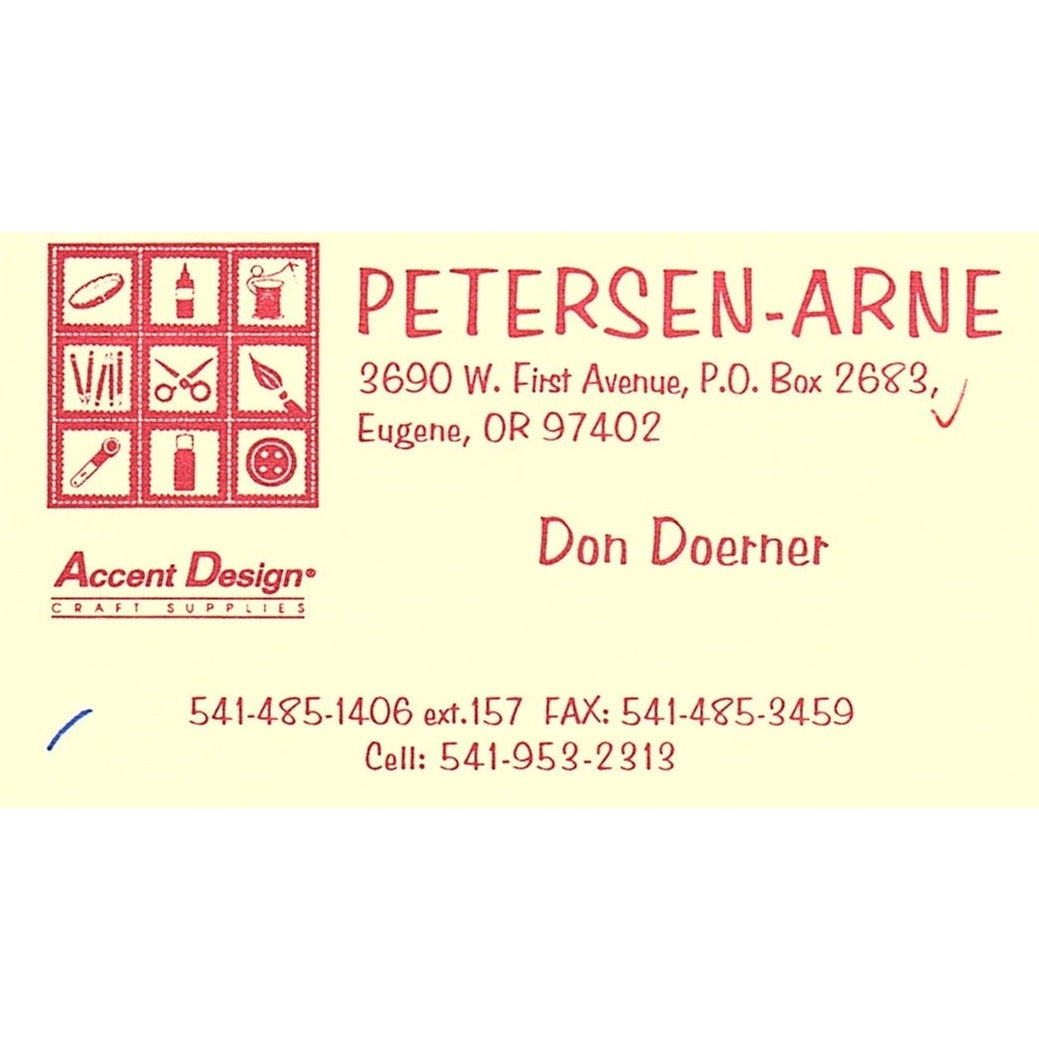 Petersen-Arne Accent Design Don Doerner Eugene OR Vintage Business Card SC9-B10