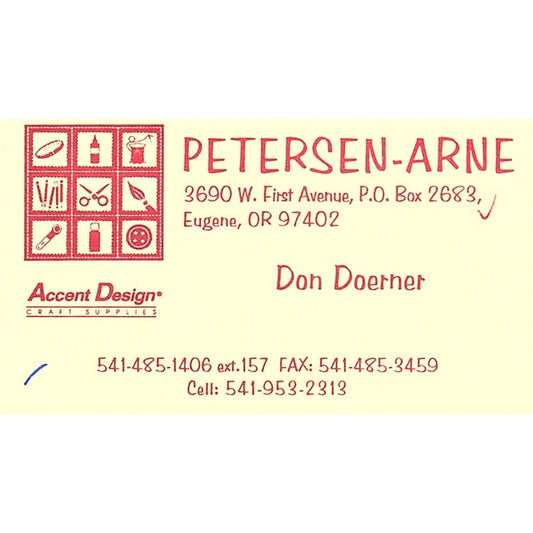 Petersen-Arne Accent Design Don Doerner Eugene OR Vintage Business Card SC9-B10