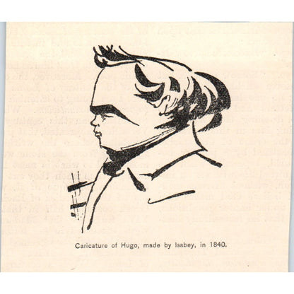 1840 Caricature of Victor Hugo by Isabey Print 1892 Magazine Ad AK5-H8