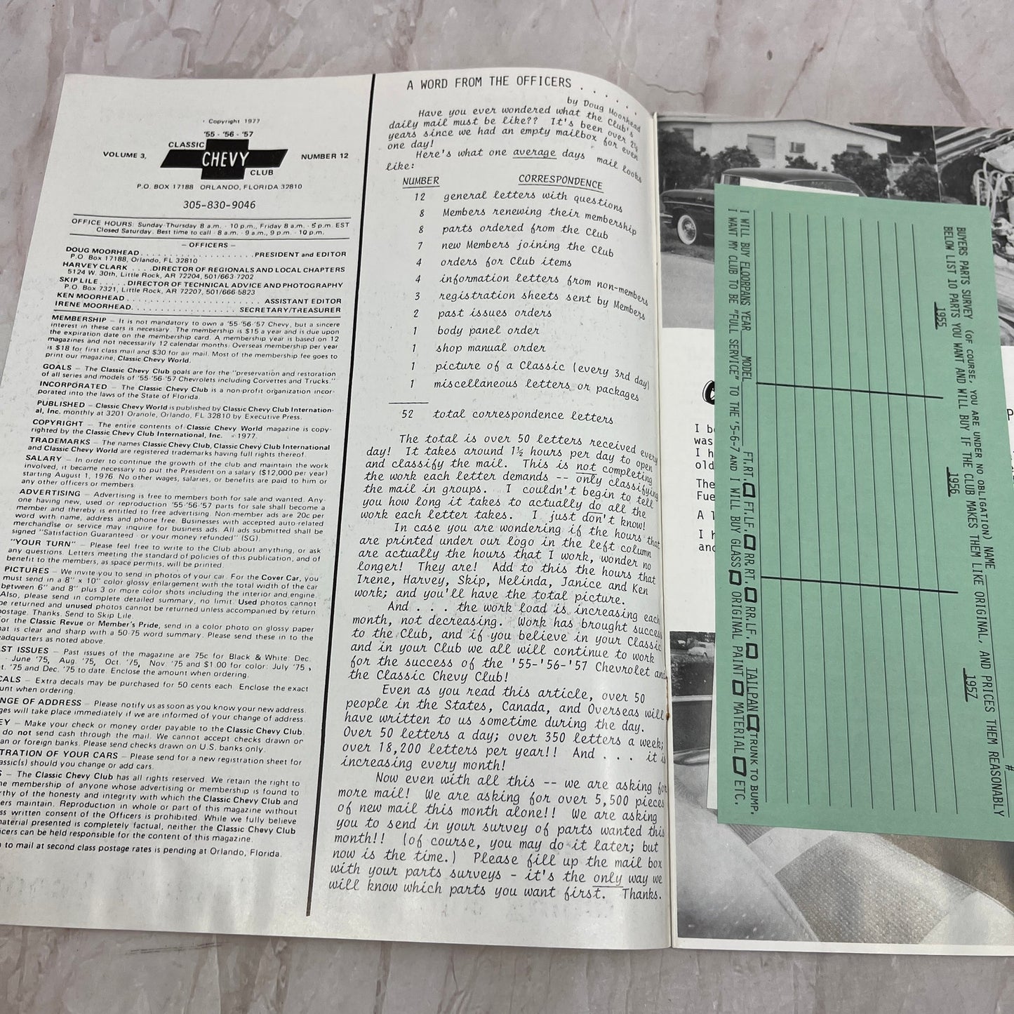 Full Cover 57 Poster - '55, '56, '57 Classic Chevy World Magazine - Nov 1977 M29