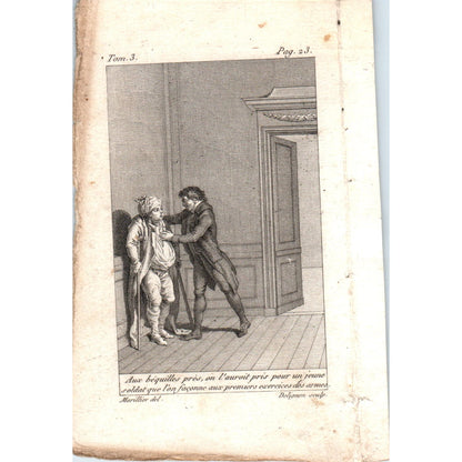 c1780 Original French Engraving Plate Marillier del. Delignon sculpture AE5-FE