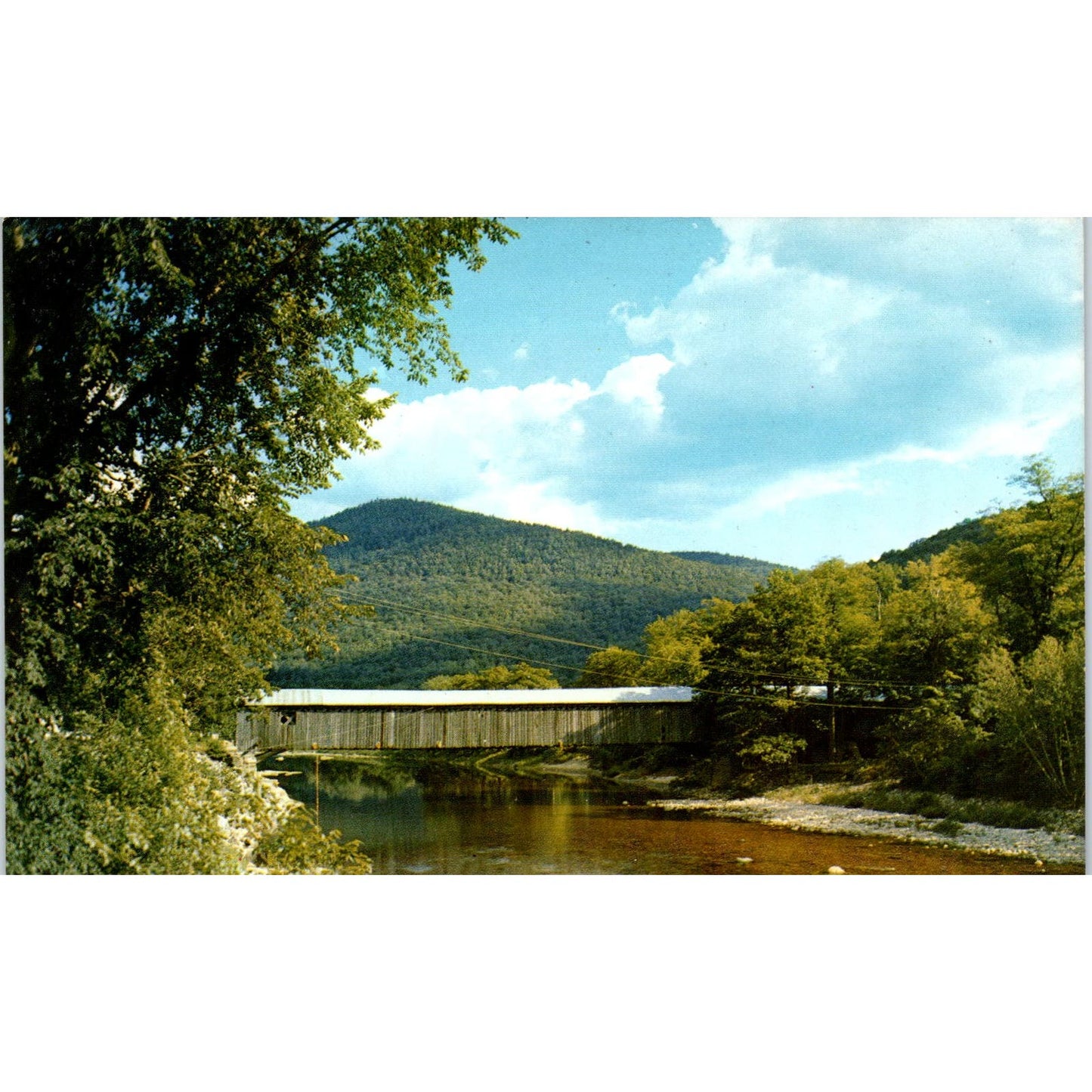 Old Scott Bridge West River VT Vintage Covered Bridge Postcard PC14