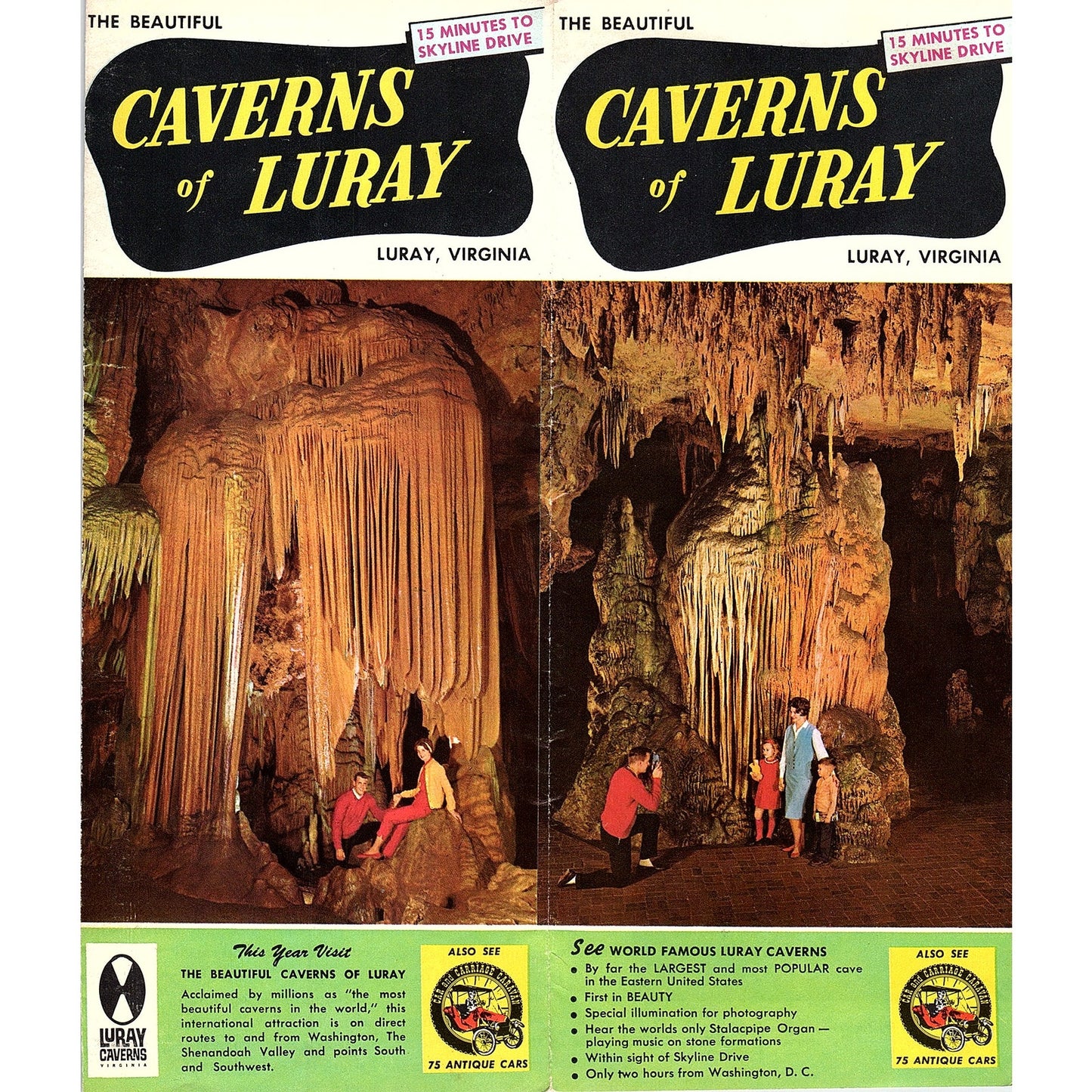 The Beautiful Caverns of Luray Virginia 1960s Travel Brochure TH2-TB3