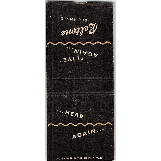 Beltone Hearing Aid Co Chicago Vintage Matchbook Cover SC7-Y9