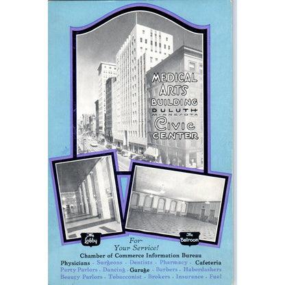 Medical Arts Building Duluth MN Civic Center Vintage Postcard PD10