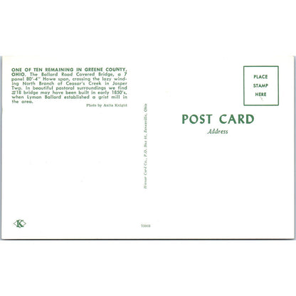 Greene County Ohio 18 Vintage Covered Bridge Postcard PC16