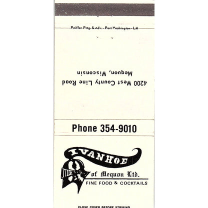 Ivanhoe of Mequon Ltd Fine Foods WI Vintage Matchbook TB6-MB2-7