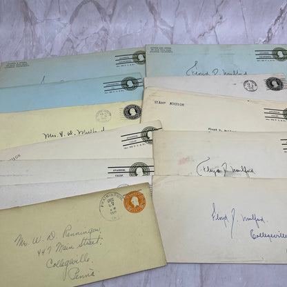 1930-40s Huge Lot Floyd D Mulford Collegeville PA Postal Cover Envelopes TG7-EB3