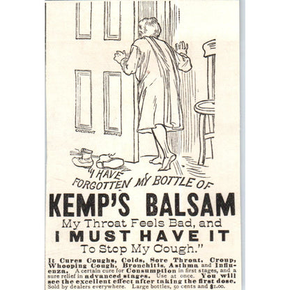 I Must Have It Kemp's Balsam Cough Cure c1890 Victorian Ad AE8-CH7