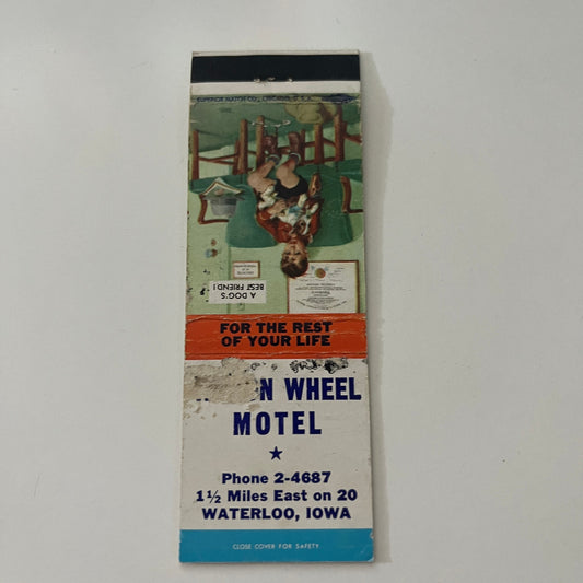 Wagon Wheel Motel Waterloo Iowa Vintage Matchbook Cover MB37-2