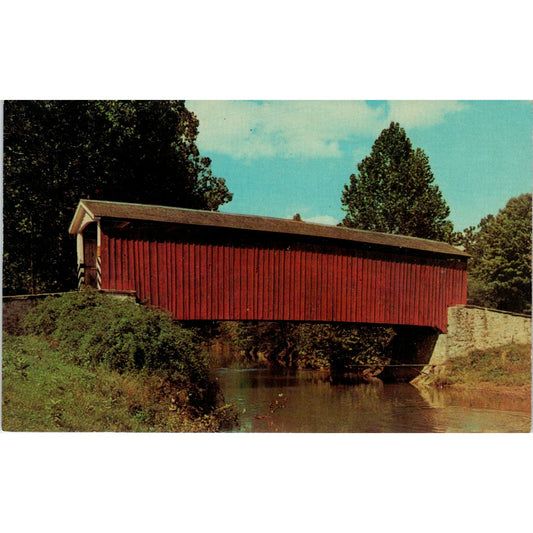 Johnson's Mill Bridge Marietta PA Vintage Covered Bridge Postcard PC17