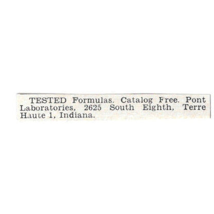Tested Formulas - Pont Laboratories, Terre Haute Indiana 1955 Ad AG1-S8