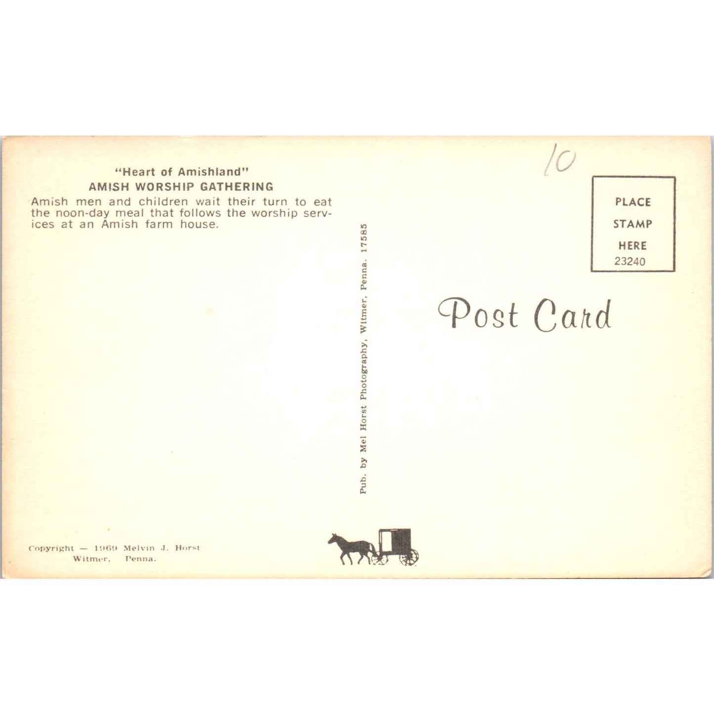 Amish Worship Gathering Pennsylvania Dutch Country Vintage Postcard PD4