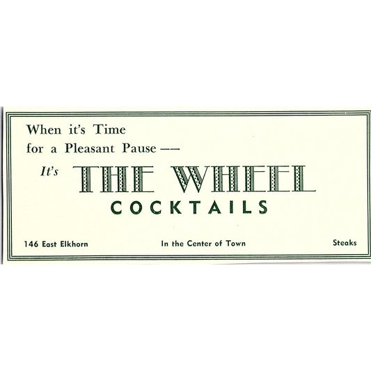 The Wheel Cocktails, Estes Park YMCA of the Rockies 1957 Estes Park CO Ad AG4-M1