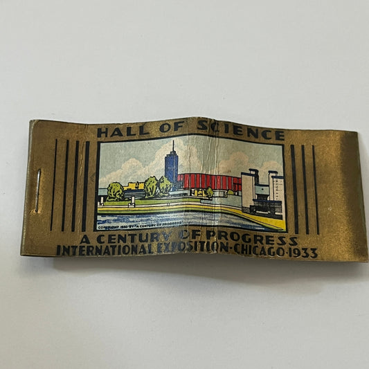 1933 Chicago World's Fair Hall of Science Vintage Matchbook Cover TB6-MB1-2