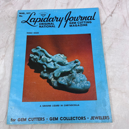 Ground Lizard in Chrysocolla - Lapidary Journal Magazine - Mar 1977 M28