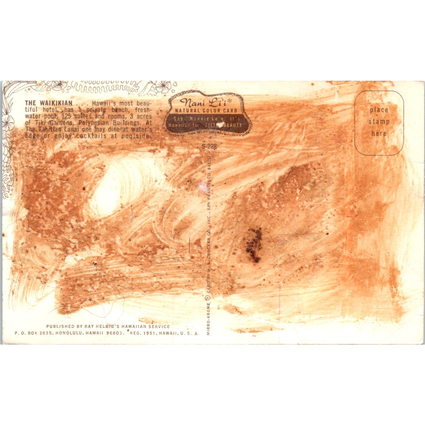 1951 The Waikikian - Hawaii's Most Beautiful Hotel Vintage Original Postcard PD3