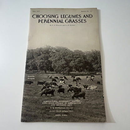 Choosing Legumes & Perennial Grasses 1935 Ames IA Farming Bulletin TK2-XB2