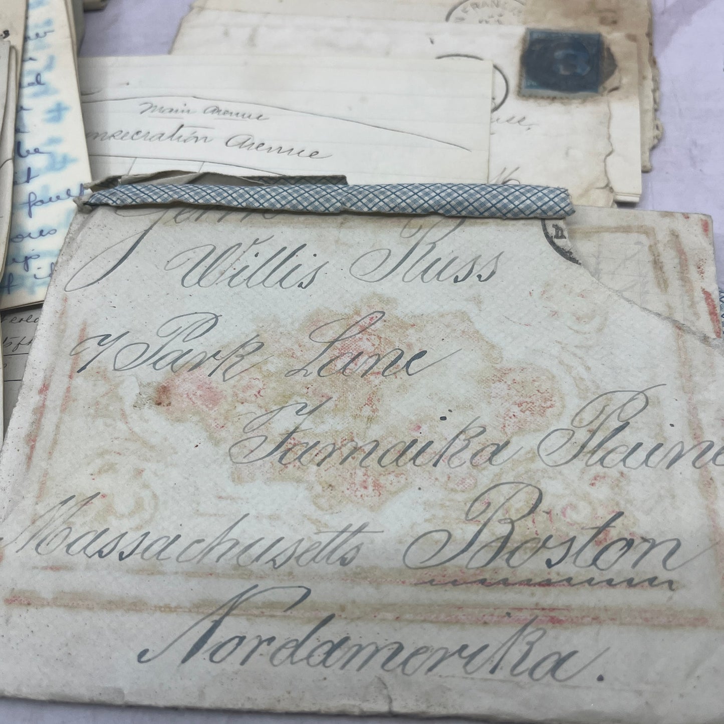 1870-1920s Genealogy Lot Willis R. Russ, Gladys Russ Boston Family Letters TH2