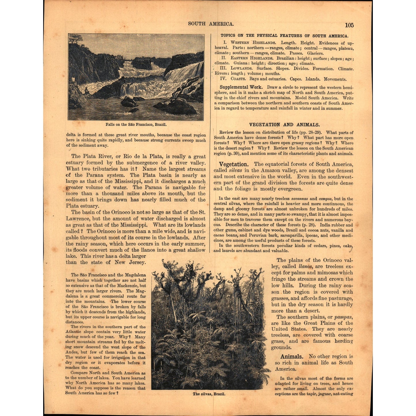 Map of South America 1901 Map V14-1