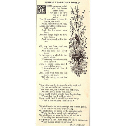 When Sparrows Build - Jean Ingelow 1884 Poem AG3-1