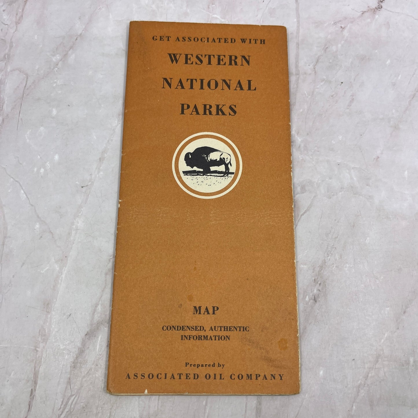 1935 Flying A Gasoline Western National Parks Fold Out Brochure & Map TH9-CB