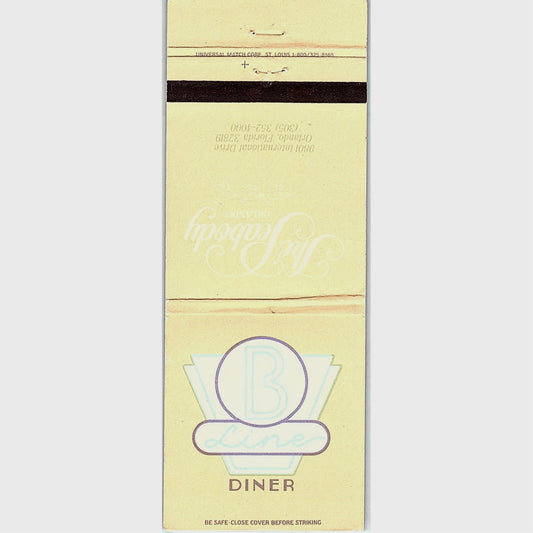 B Liner Diner The Peabody Orlando Florida Vintage Matchbook TB6-MB2-7