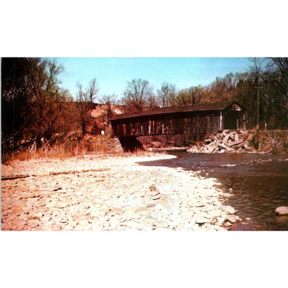 Plymouth Township Blain Road Ashtabula County OH Covered Bridge Postcard PC2