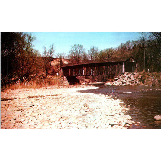 Plymouth Township Blain Road Ashtabula County OH Covered Bridge Postcard PC2