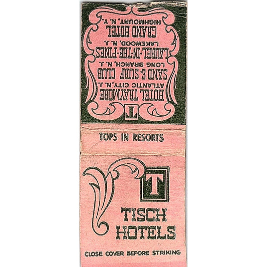 Tisch Hotels NY & NJ Vintage Matchbook Cover SC7-Y4