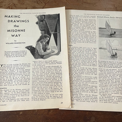 Making Drawings the Misonne Way - Willard Pennington 2 Pages 1931 Article AG1-13