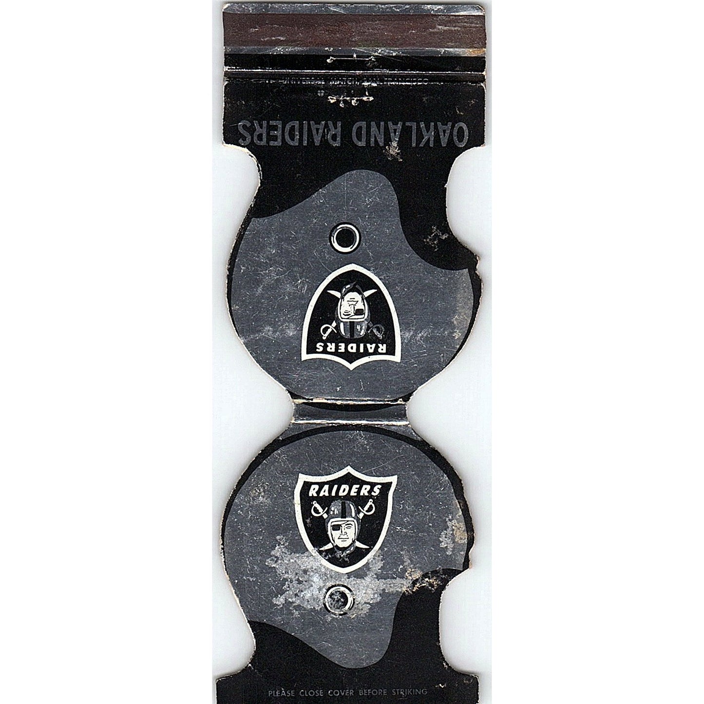 Oakland Raiders 1974 Schedule Datsun Saves Vintage Matchbook TB6-MB2-7
