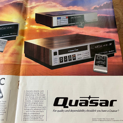 Quasar VCR Video Cassette Recorder Franklin Park IL 2 Page 8x11" 1983 Ad D26