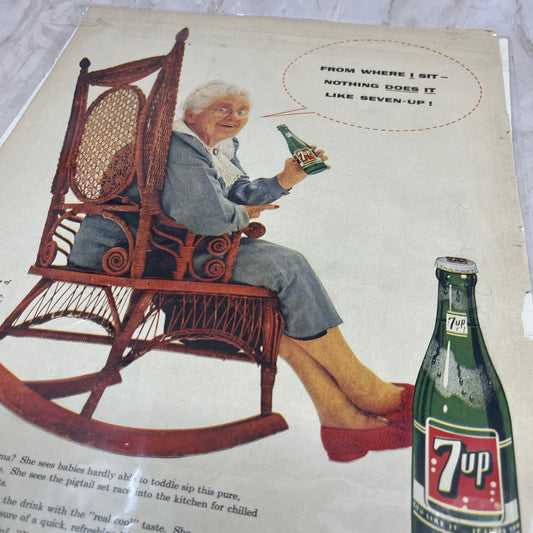 1955 7-Up Grandma Rocking Chair 10x13 Magazine Advertisement FL6-7
