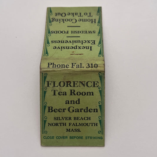 Florence Tea Room & Beer Garden Silver Beach North Falmouth Matchbook TB8-MB-3