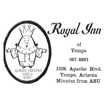 Royal Inn of Tempe 1026 Apache Blvd AZ 1969 Bowling Program Ad AF6-1