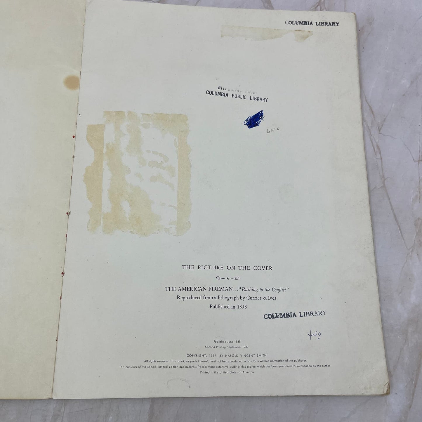 ENJINE! ENJINE! Story of Fire Protection Book 1939 by Kenneth Dunshee  TI8-S8