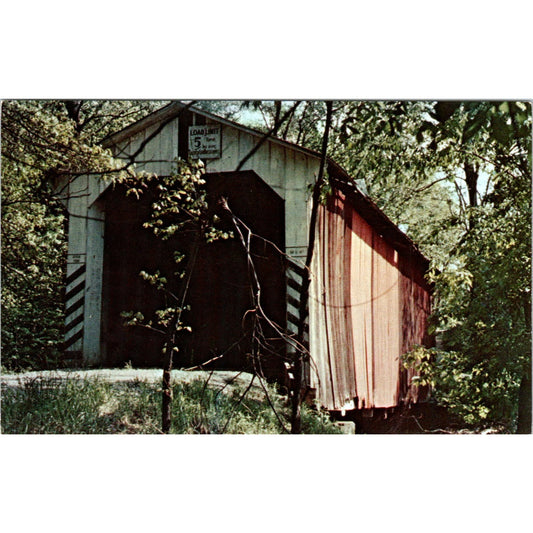 Licking County Otter Creek Bennington Twp Ohio Covered Bridge Postcard PC2