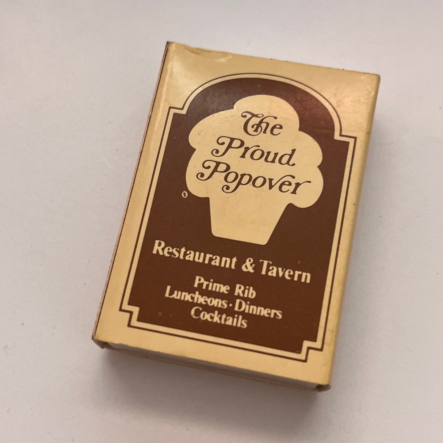 The Proud Popover Restaurant Boston MA Vintage Matchbox TB6-MB3