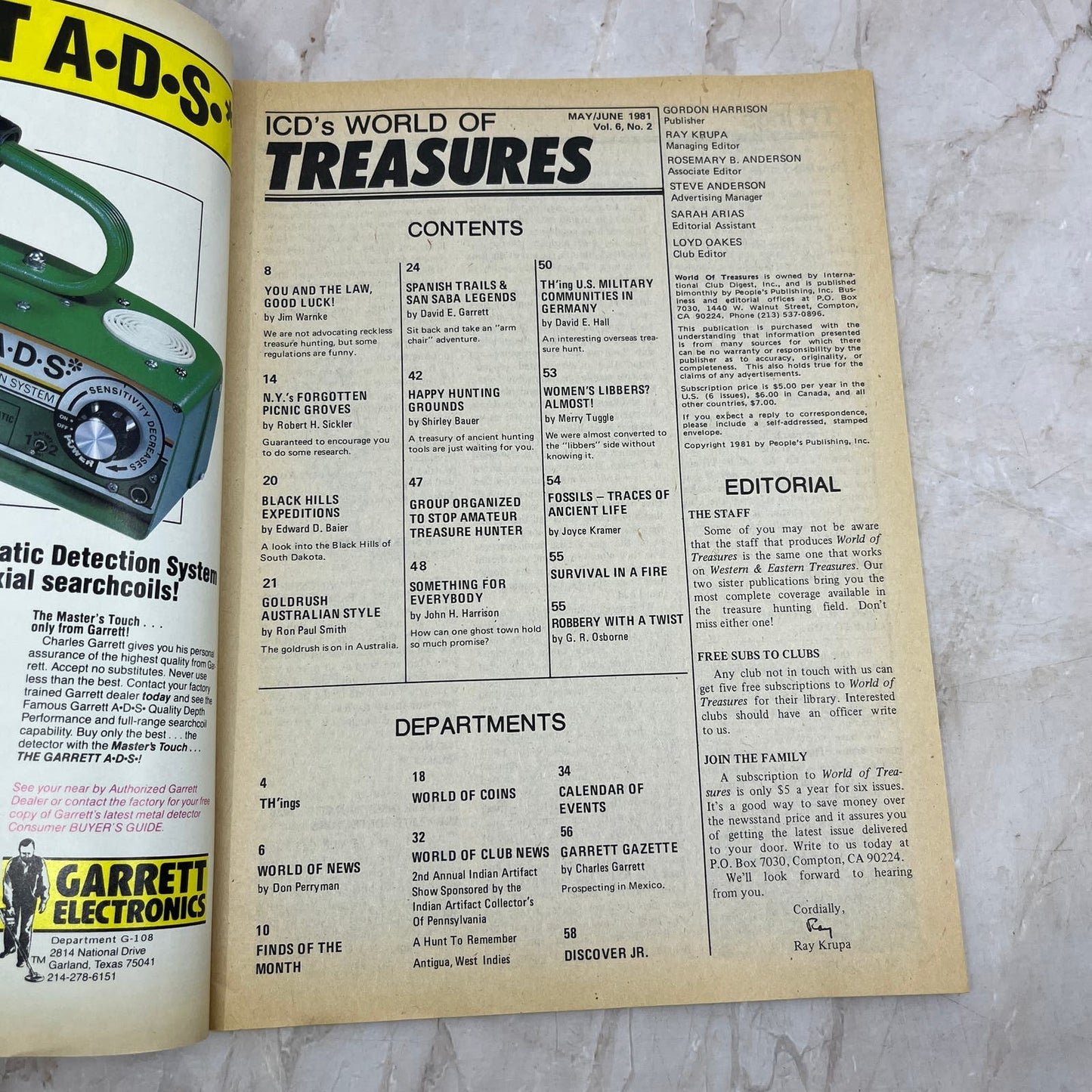 1981 June - ICD World of Treasures Magazine - Treasure Hunting Gold Rocks M16