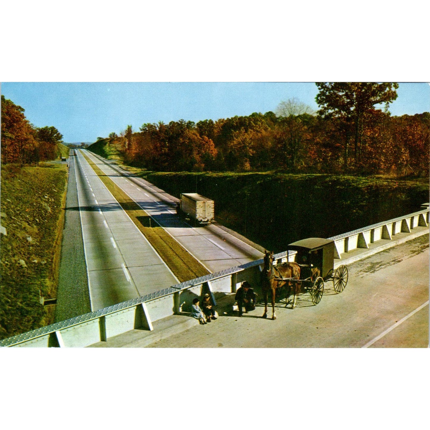 PA Turnpike Amish Lancaster Pennsylvania Dutch Country Postcard PD8