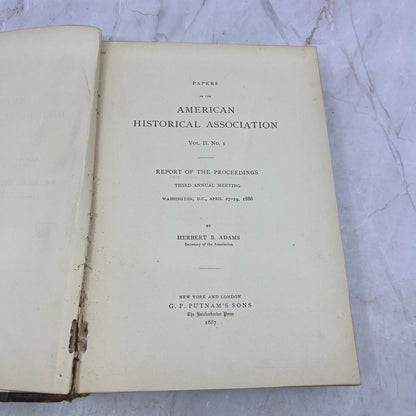 1887 Papers of the American Historical Association Herbert B. Adams TA9-B10