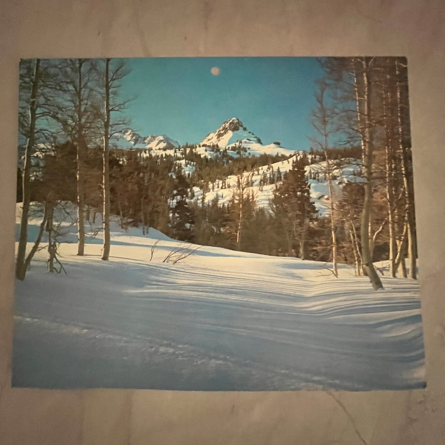 Cathedral Rock Mountain WA Winter Forest River Scene 7x8x5" Art Print V23